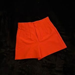 ZARA high waisted deep orange shorts